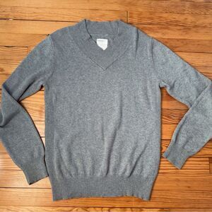 Cashmere Blend Life After Denim Men's V-Neck Sweater in Heather Gray